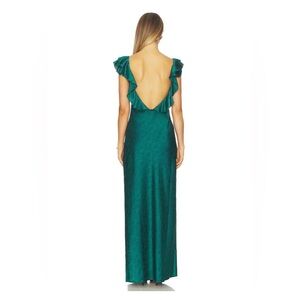 More to Come Revolve Size Small Emerald Green Becky Ruffle Maxi Dress
